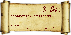 Kronberger Szilárda névjegykártya
